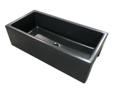 ALFI 36" Single Bowl Fireclay Farmhouse Kitchen Sink, Black Matte, Reversible, AB3618HS-BM