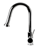 ALFI brand 1.66 GPM Lever Gooseneck Spout Touchless Kitchen Faucet, Modern, Gray, Pull Down, Polished Chrome, ABKF3262-PC