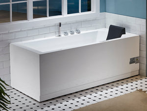 Alternate Image for Eago 71" Acrylic Corner Rectangle Bathtub with Fixtures, White, AM154ETL-L6