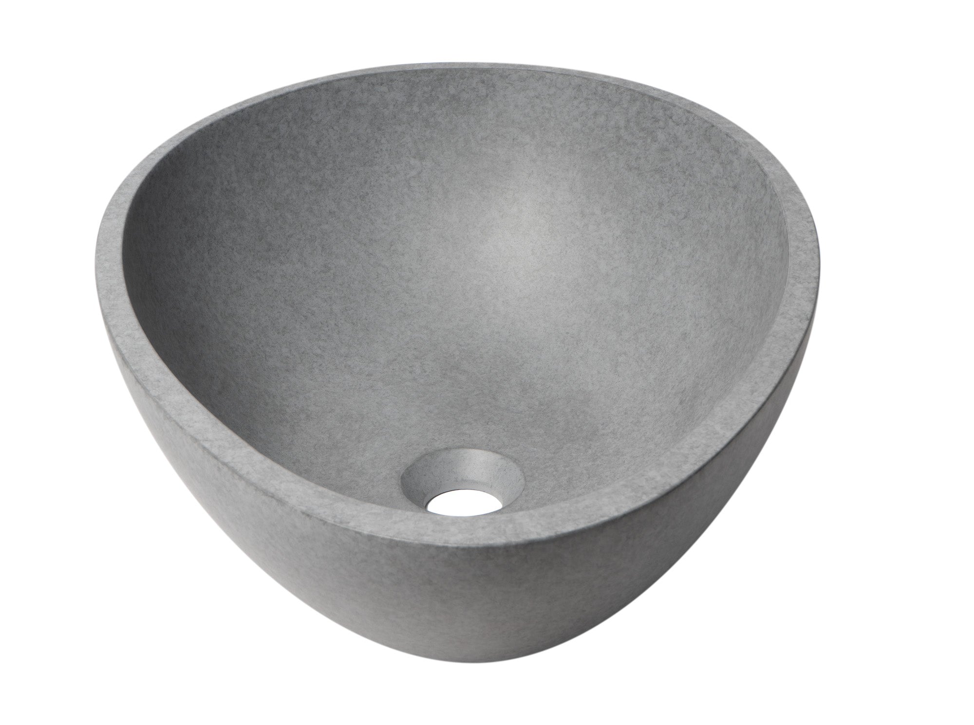 Alternative View of ALFI brand 21" x 15.4" Oval Above Mount Concrete Bathroom Sink, Gray Matte, No Faucet Hole, ABCO21O