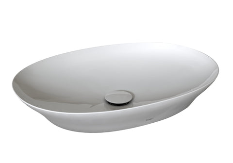 TOTO Kiwami Oval 24 Inch Vessel Bathroom Sink with CEFIONTECT, Cotton White, Ceramic, LT474G#01