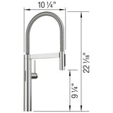 Blanco Culina II Pull-Down Dual-Spray Touchless Sensor Kitchen Faucet, PVD Steel, 1.5 GPM, Brass, 527470