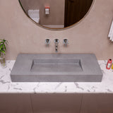 Alternative View of ALFI brand 48" x 18.9" Rectangle Above Mount Concrete Bathroom Sink, Gray Matte, 1 Faucet Hole, ABCO48R