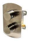ALFI brand AB3809-BN Brushed Nickel Round Knob 1 Way Thermostatic Shower Mixer, Brass