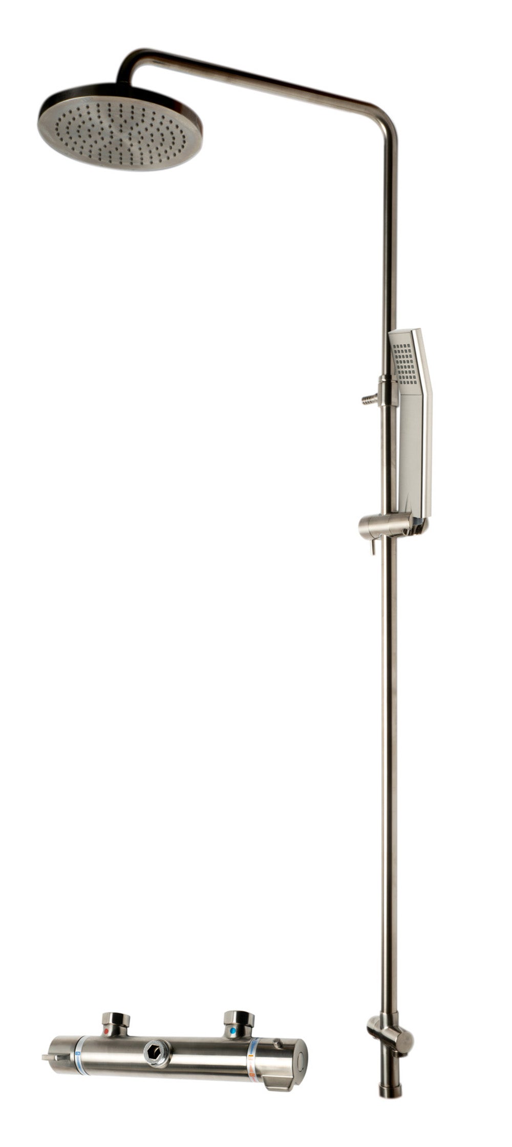 ALFI brand AB2867-BN Brushed Nickel Round Style Thermostatic Exposed Shower Set, Brass