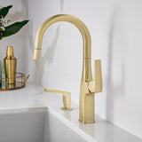 Blanco Rivana Pull-Down Bar Faucet, Satin Gold, 1.5 GPM, Brass, 442986