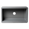 ALFI brand 33" Granite Composite Workstation Farmhouse Sink with Accessories, Titanium, No Faucet Hole, AB33FARM-T