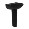 TOTO Supreme Oval Basin Pedestal Bathroom Sink for4 Inch Center Faucets, Ebony, Vitreous China, LPT241.4#51