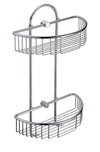 ALFI brand AB9534 Polished Chrome Wall Mounted Double Basket Shower Shelf Bathroom Accessory, Brass, Grey