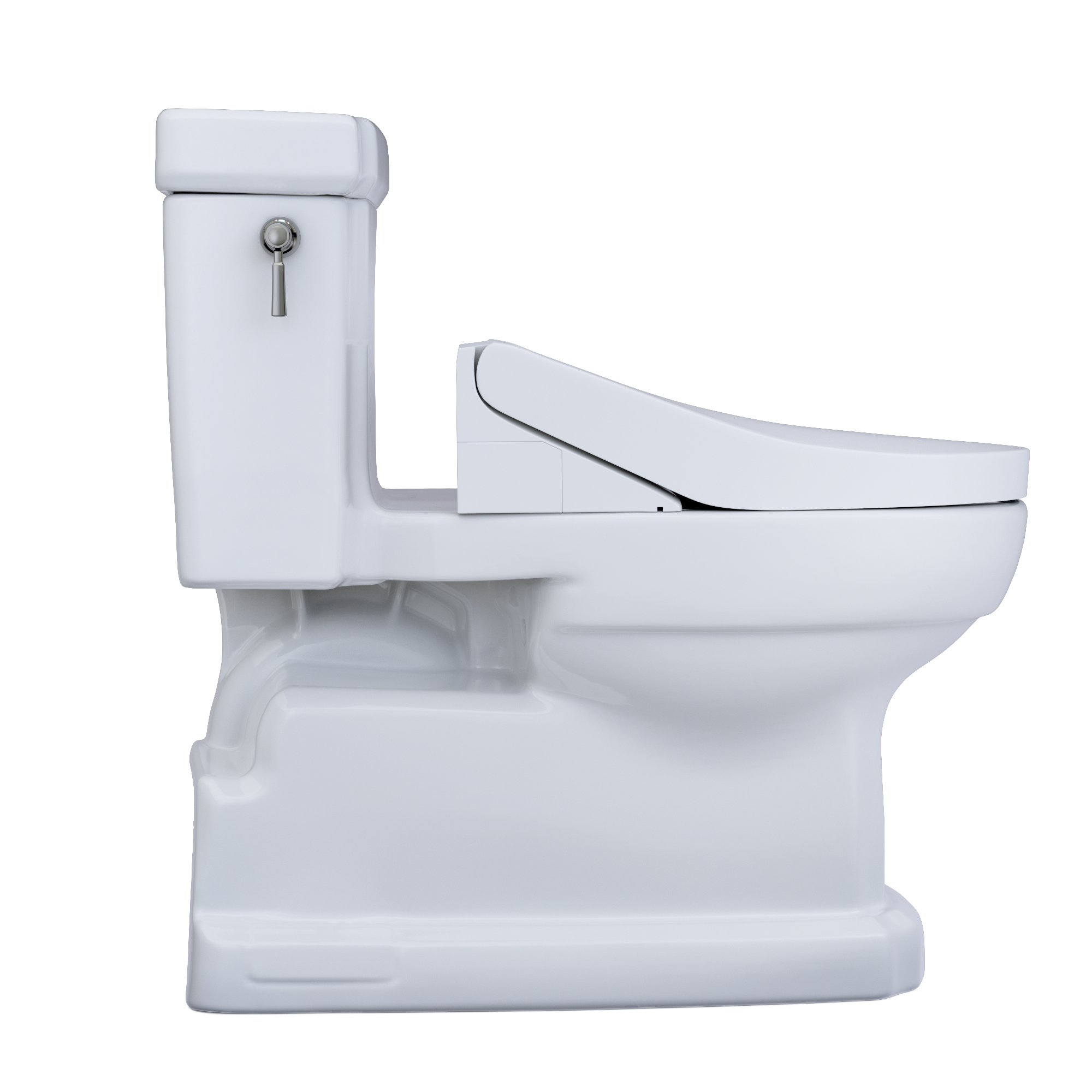 TOTO WASHLET+ Eco Guinevere Elongated 1.28 GPF Universal Height Toilet with C5 Bidet Seat, Cotton White, Vitreous China|Plastic, MW9743084CEFG#01