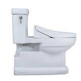 TOTO WASHLET+ Eco Guinevere Elongated 1.28 GPF Universal Height Toilet with C5 Bidet Seat, Cotton White, Vitreous China|Plastic, MW9743084CEFG#01