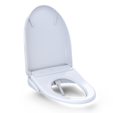 TOTO S7A WASHLET+ Electronic Bidet Toilet Seat with EWATER+ Bowl and Wand Cleaning, Auto Open and Close Contemporary Lid, Elongated, Cotton White, Plastic, SW4736AT40#01