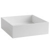 ALFI brand 15.13" x 15.13" Square Above Mount Resin Bathroom Sink, White Matte, No Faucet Hole, ABRS14S