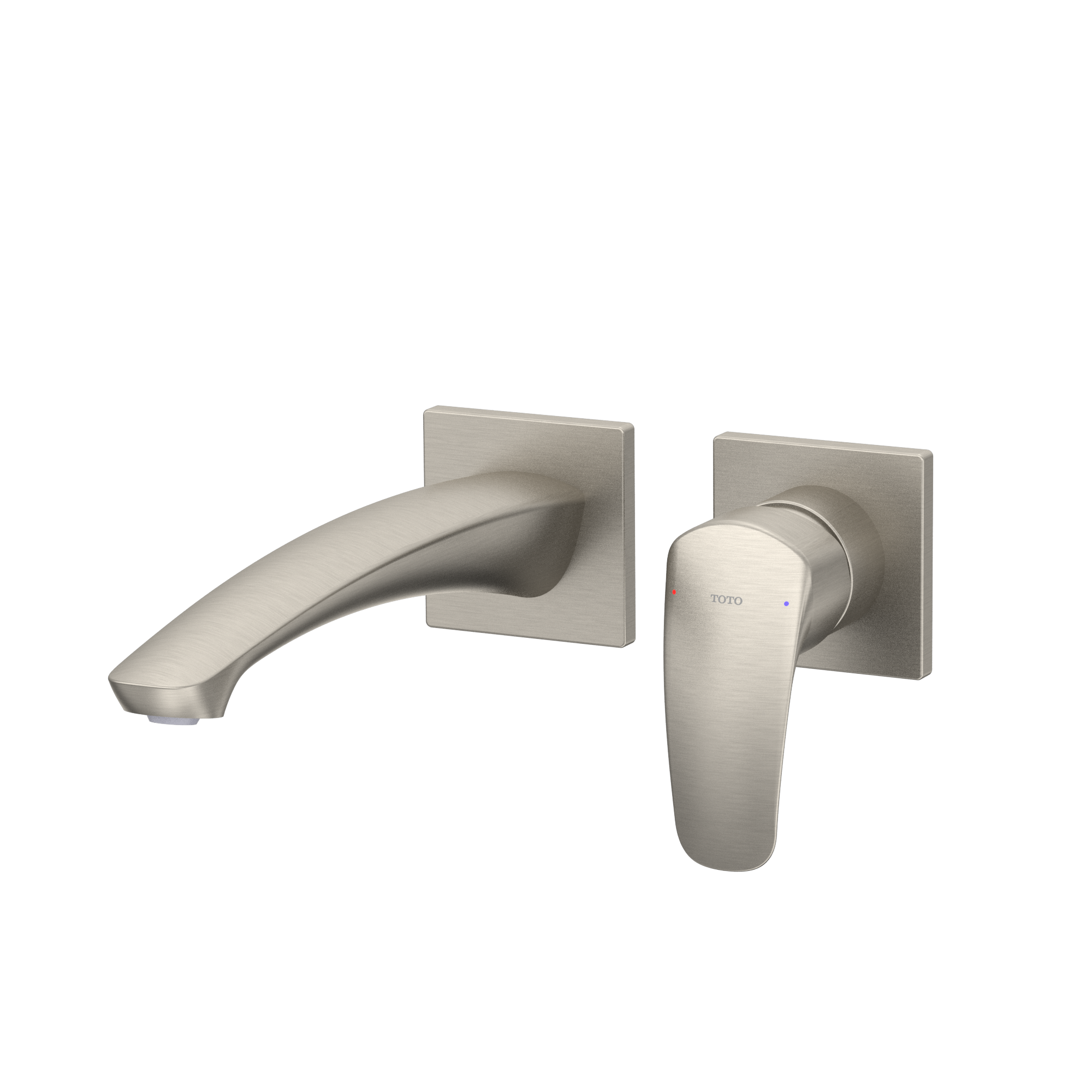 TOTO GM 1.2 GPM Wall-Mount Single-Handle Long Bathroom Faucet with COMFORT GLIDE Technology, Brushed Nickel, Brass, TLG09308U#BN