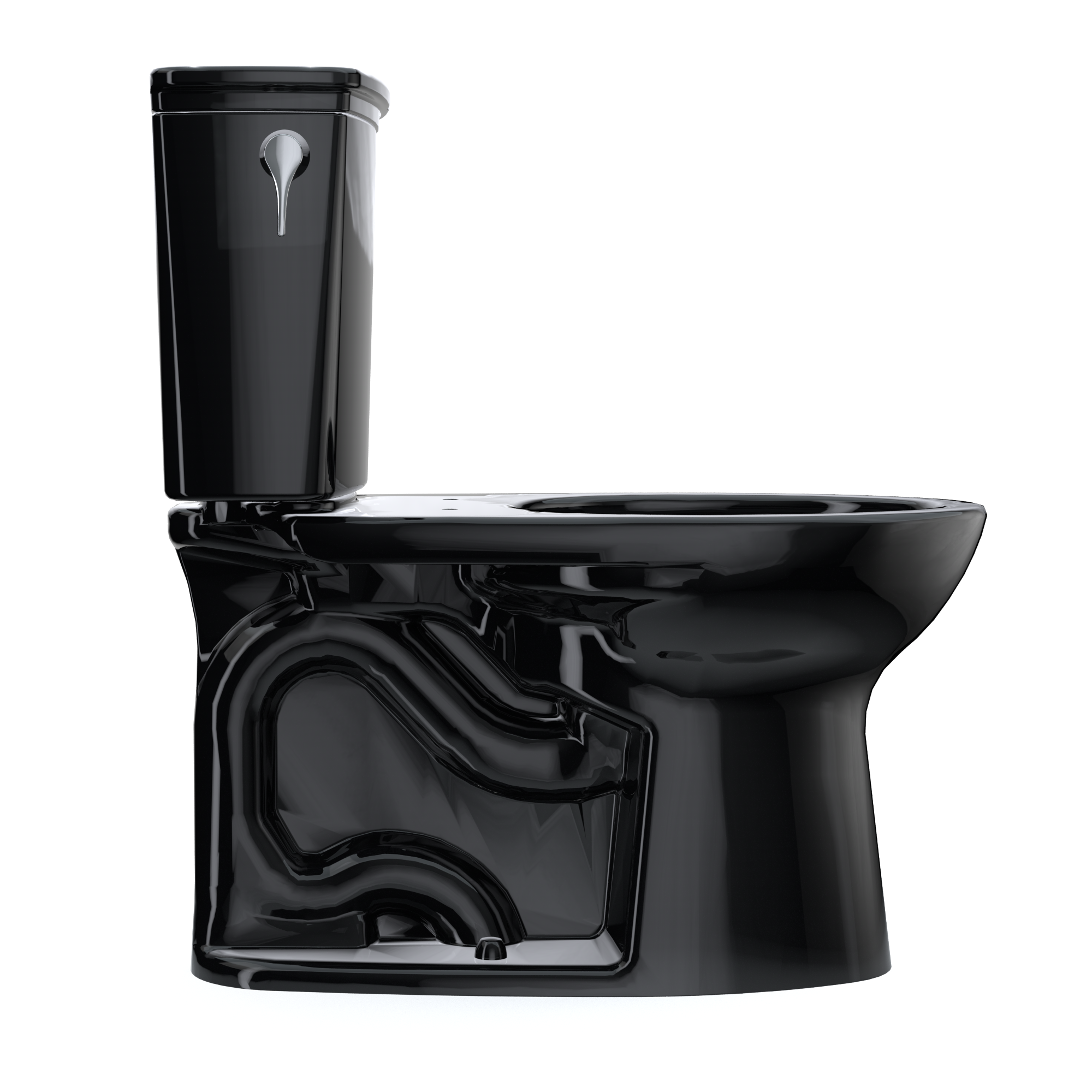 TOTO Drake Transitional Two-Piece Elongated 1.28 GPF TORNADO FLUSH Toilet, Ebony, Vitreous China, CST786CE#51