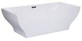 ALFI brand 67" Acrylic Free Standing Rectangle Soaking Bathtub, White, AB8840