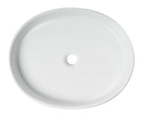 ALFI brand 21.63" x 17.5" Oval Above Mount Porcelain Bathroom Sink, White, No Faucet Hole, ABC911