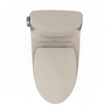 TOTO UltraMax II One-Piece Elongated 1.28 GPF Universal Height Toilet with CEFIONTECT and SS124 SoftClose Seat, WASHLET+ Ready, Bone, Vitreous China|Plastic, MS604124CEFG#03