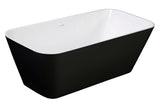 ALFI brand 68" Solid Surface Resin Free Standing Rectangle Soaking Bathtub, Black & White, AB9952BM