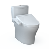 TOTO WASHLET+ Aquia IV One-Piece Elongated Dual Flush 1.28 and 0.9 GPF Toilet and WASHLET C2 Bidet Seat, Cotton White, Vitreous China|Plastic, MW6463074CEMFGN#01