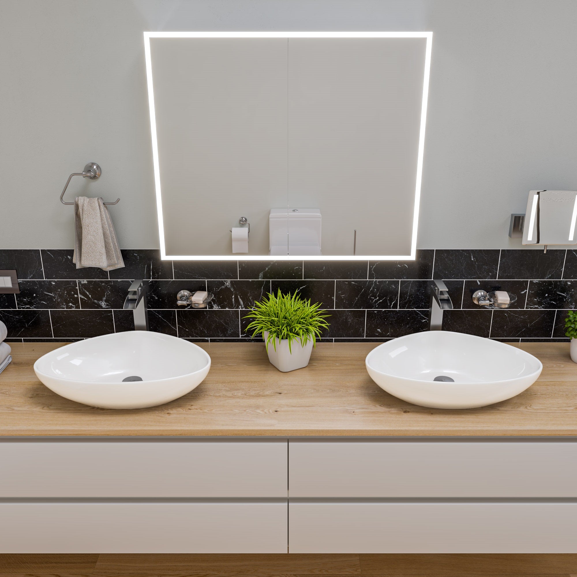 ALFI brand Brass, AB9521-BN Brushed Nickel 6 Piece Matching Bathroom Accessory Set