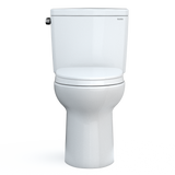 TOTO Drake Two-Piece Elongated 1.6 GPF Universal Height TORNADO FLUSH Toilet with CEFIONTECT and SoftClose Seat, WASHLET+ Ready, Cotton White, Vitreous China, MS776124CSFG#01