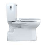 TOTO Vespin II 1G Two-Piece Elongated 1.0 GPF Universal Height Toilet with CEFIONTECT and SS124 SoftClose Seat, WASHLET+ Ready, Cotton White, Vitreous China|Plastic, MS474124CUFG#01