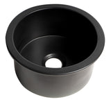 ALFI brand 19" Round Fireclay Bar/Prep Sink, Black Matte, ABF1818R-BM