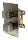 ALFI brand AB2601-BN Brushed Nickel Square Knob 1 Way Thermostatic Shower Mixer, Brass