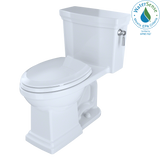 TOTO Promenade II One-Piece Elongated 1.28 GPF Universal Height Toilet with CEFIONTECT and Right-Hand Trip Lever, Cotton White, Vitreous China, MS814224CEFRG#01