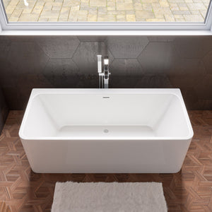 Alternate Image for ALFI brand 67" Acrylic Free Standing Rectangle Soaking Bathtub, White, AB8859