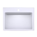 TOTO Kiwami Renesse Design I Rectangular Fireclay Vessel Bathroom Sink with CEFIONTECT for Single Hole Faucets, Cotton White, Fired Clay, LT171G#01