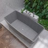 ALFI brand 71" Concrete Free Standing Rectangle Bathtub, Gray Matte, ABCO71TUB