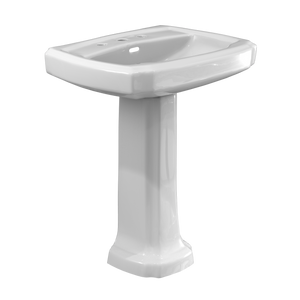 Alternate Image for TOTO Guinevere 27-1/8" x 19-7/8" Rectangular Pedestal Bathroom Sink for 8 Inch Center Faucets, Cotton White, Vitreous China, LPT970.8#01