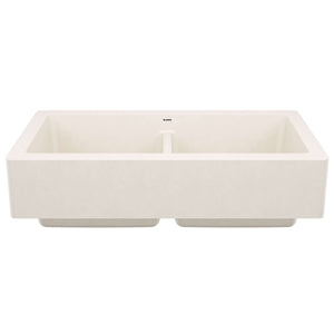 Alternate Image for Blanco Vintera 33" Silgranit Farmhouse Sink, 50/50 Double Bowl, Soft White, No Faucet Hole, 527409