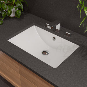 Main Image of ALFI brand 23.25" x 16.75" Rectangle Under Mount Porcelain Bathroom Sink, White, No Faucet Hole, ABC603