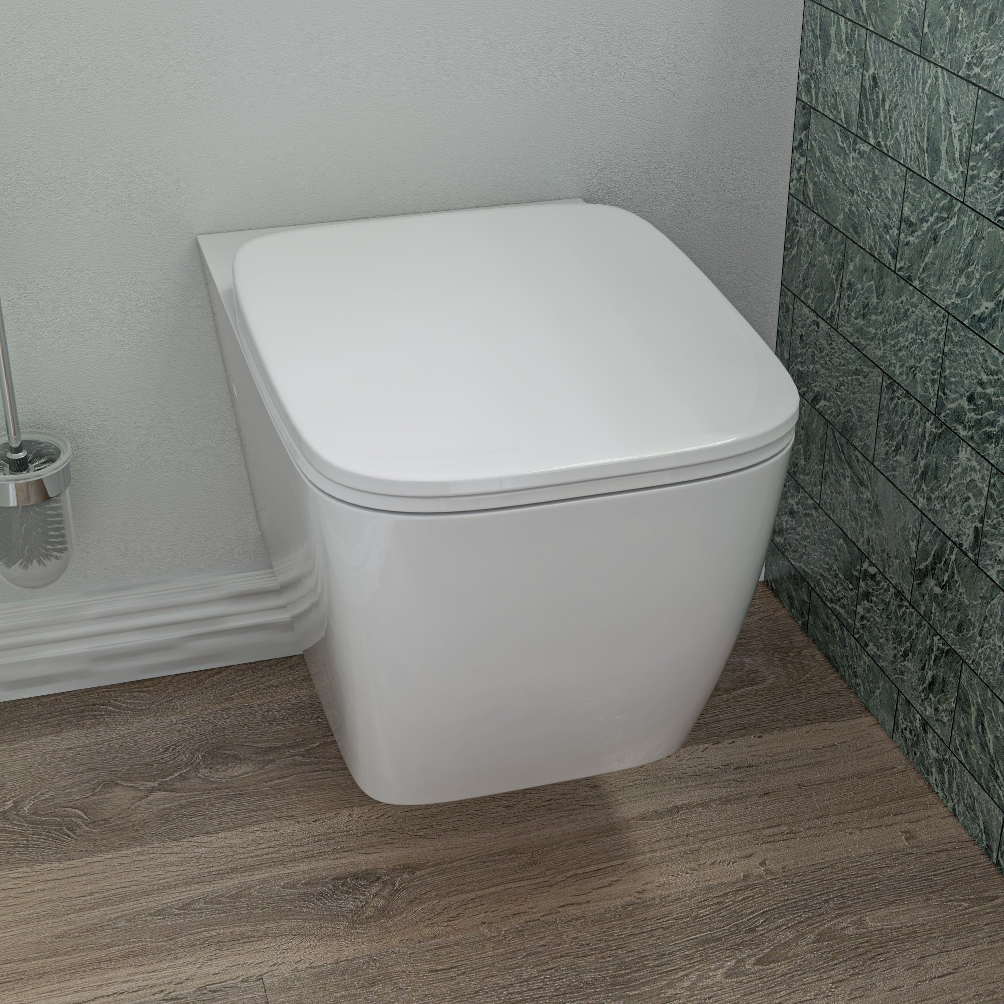 EAGO Porcelain, WD390 White Modern Ceramic Wall Mounted Toilet Bowl