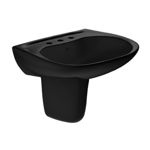 Alternate Image for TOTO Prominence Oval Wall-Mount Bathroom Sink and Shroud for 8 Inch Center Faucets, Ebony, Vitreous China, LHT242.8#51