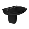 TOTO Prominence Oval Wall-Mount Bathroom Sink and Shroud for 8 Inch Center Faucets, Ebony, Vitreous China, LHT242.8#51