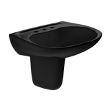 TOTO Prominence Oval Wall-Mount Bathroom Sink and Shroud for 8 Inch Center Faucets, Ebony, Vitreous China, LHT242.8#51