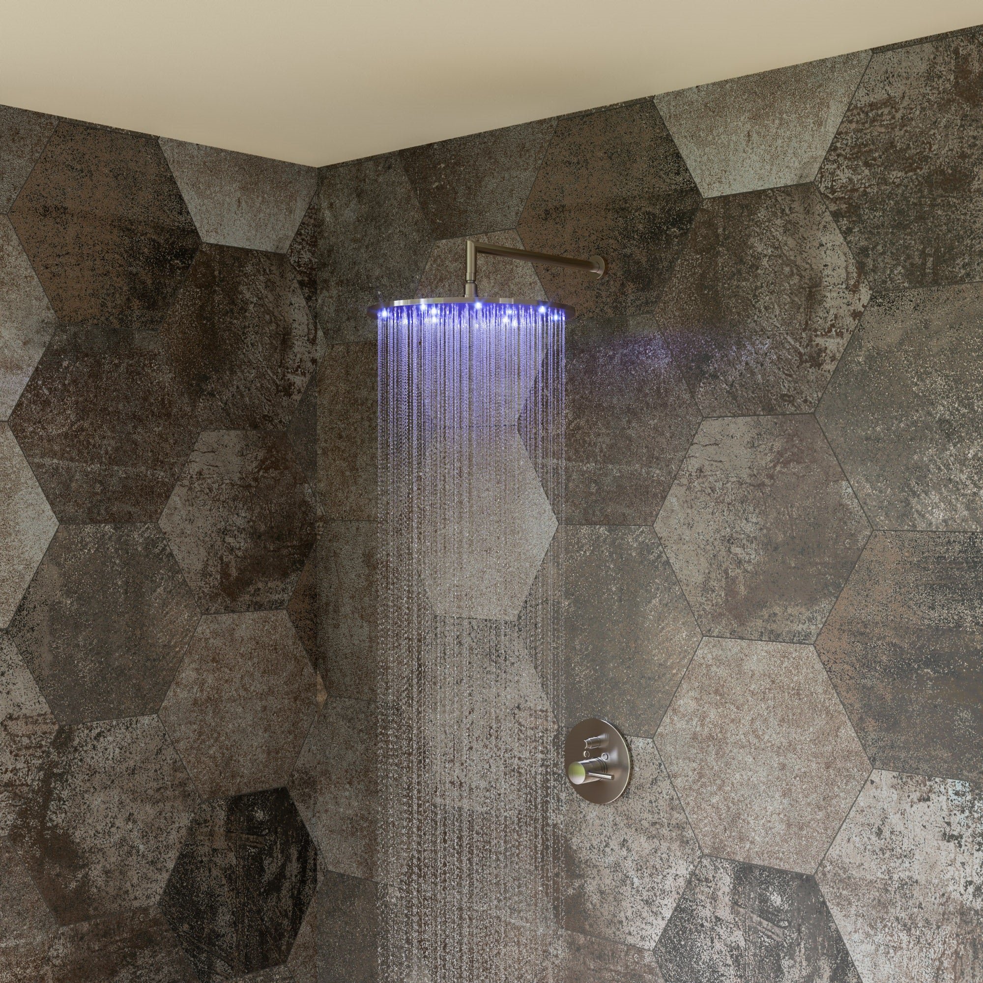 Alternative View of ALFI brand AB1701-BN Brushed Nickel Pressure Balanced Round Shower Mixer with Diverter, Brass