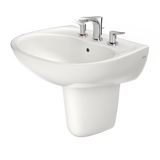 TOTO Supreme Oval Wall-Mount Bathroom Sink with CEFIONTECT and Shroud for 8 Inch Center Faucets, Colonial White, Vitreous China, LHT241.8G#11