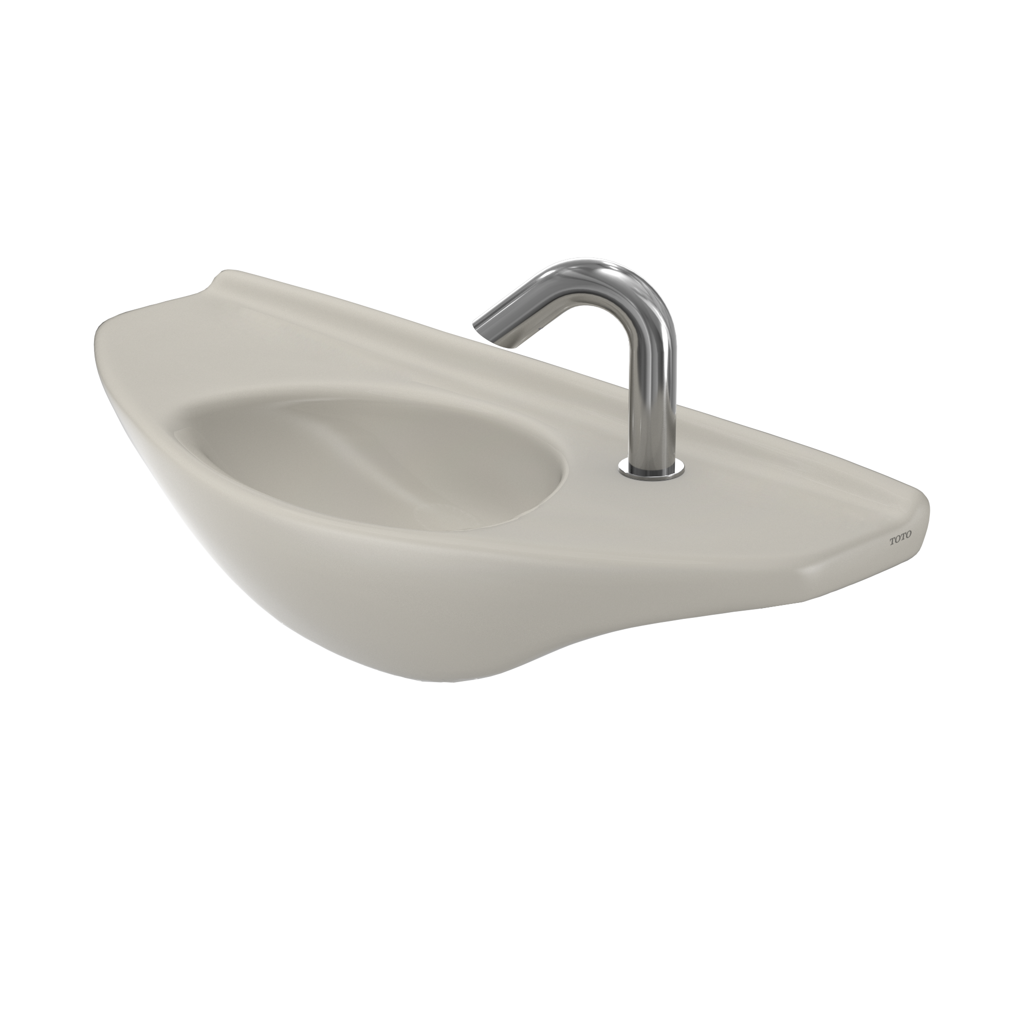 TOTO Oval Wall-Mount Bathroom Sink with CEFIONTECT, Sedona Beige, Vitreous China, LT650G#12