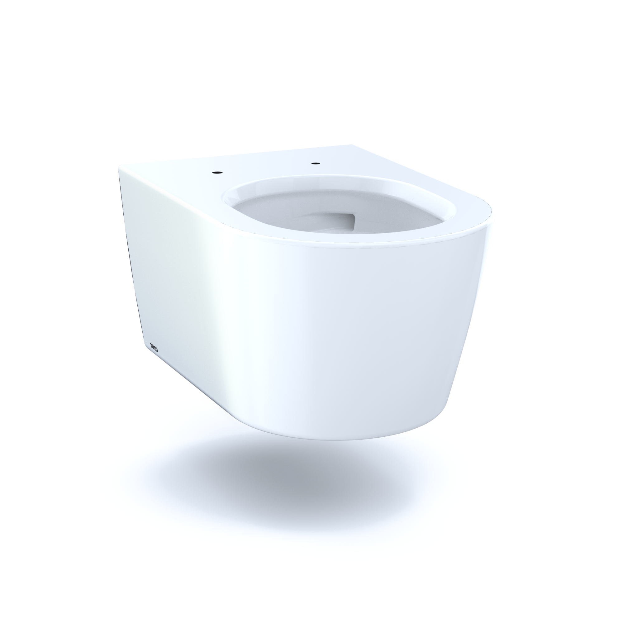 TOTO RP Wall-Hung Contemporary D-Shape Dual Flush 1.28 and 0.9 GPF Toilet with CEFIONTECT, Cotton White, Vitreous China, CT447CFG#01