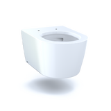 TOTO RP Wall-Hung Contemporary D-Shape Dual Flush 1.28 and 0.9 GPF Toilet with CEFIONTECT, Cotton White, Vitreous China, CT447CFG#01