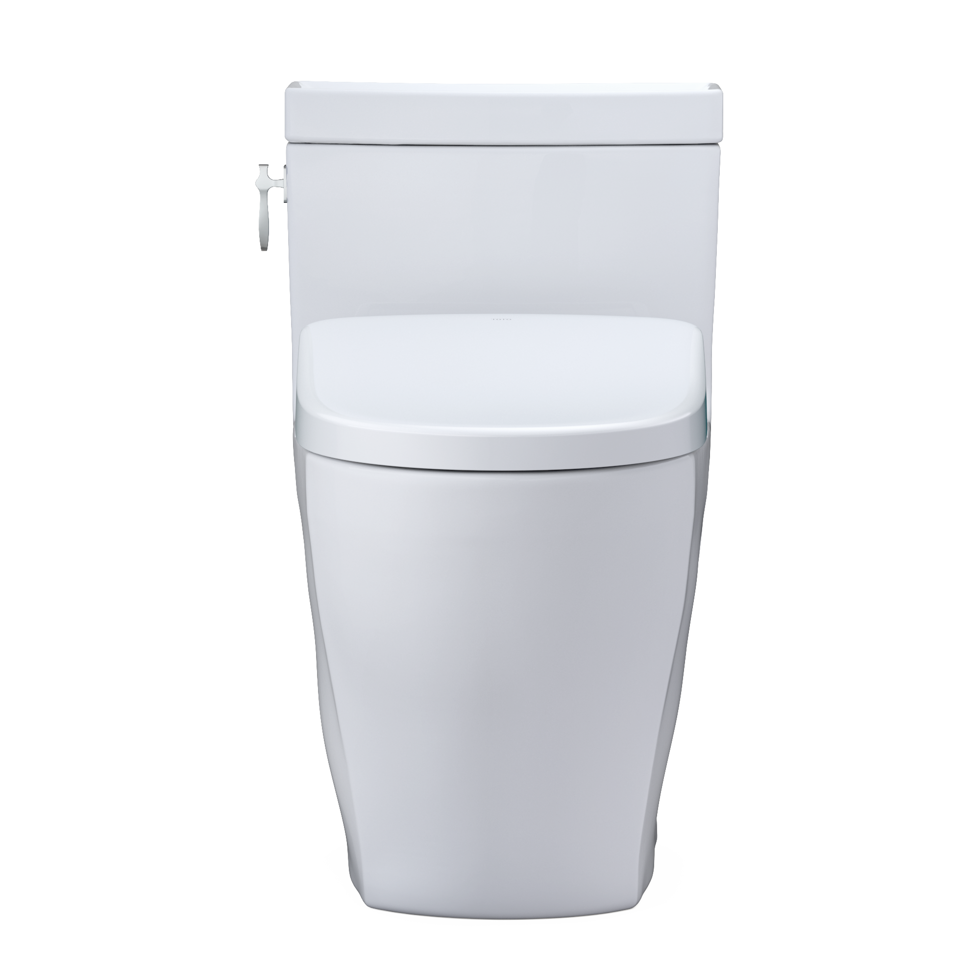 TOTO WASHLET+ Aimes One-Piece Elongated 1.28 GPF Toilet with Auto Flush S7A Contemporary Bidet Seat, Cotton White, Vitreous China|Plastic, MW6264736CEFGA#01