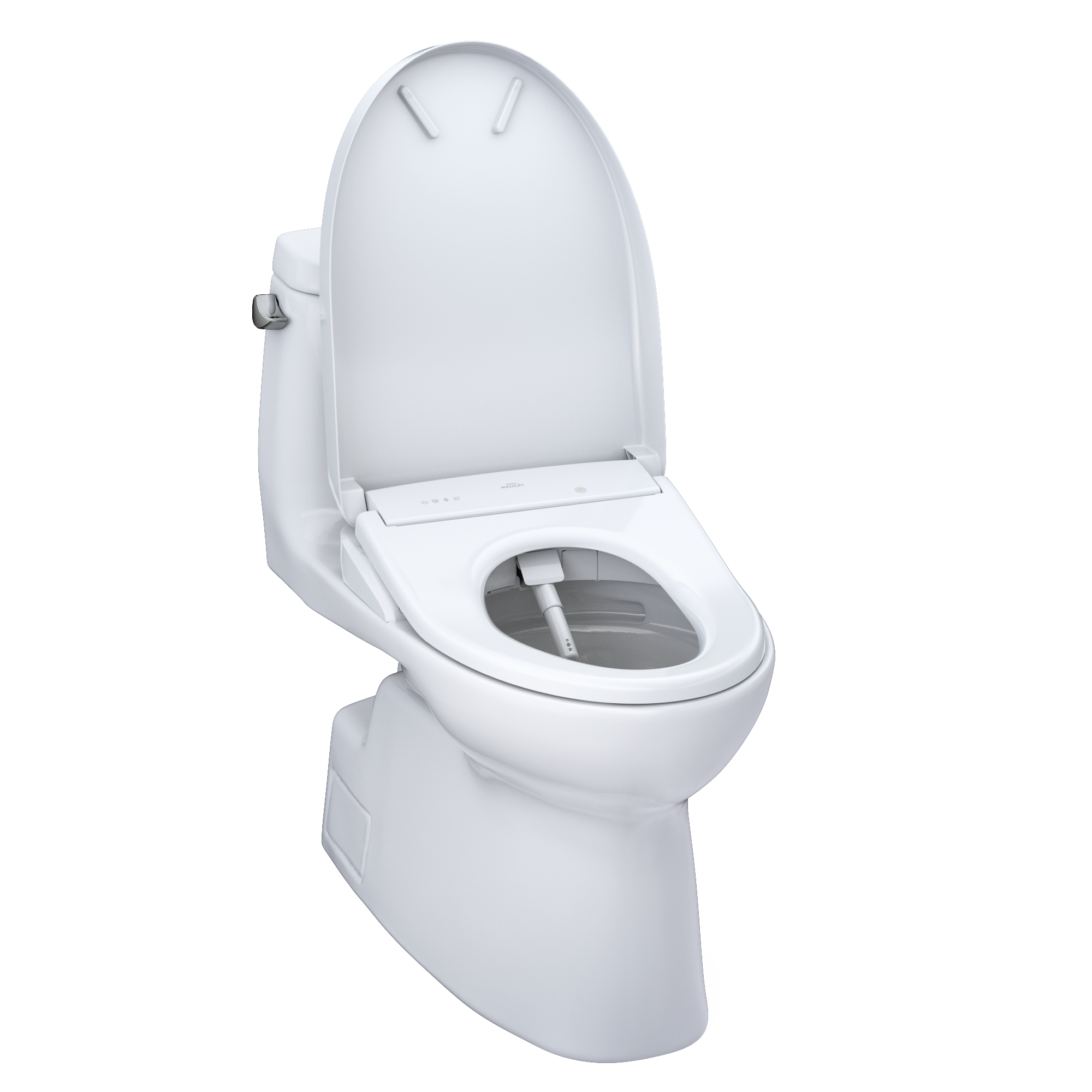 TOTO WASHLET+ Carlyle II One-Piece Elongated 1.28 GPF Toilet with Auto Flush WASHLET+ S7 Contemporary Bidet Seat, Cotton White, Vitreous China|Plastic, MW6144726CEFGA#01