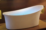 Eago 71" Acrylic Free Standing Oval Air Bubble Bathtub, White, AM1800