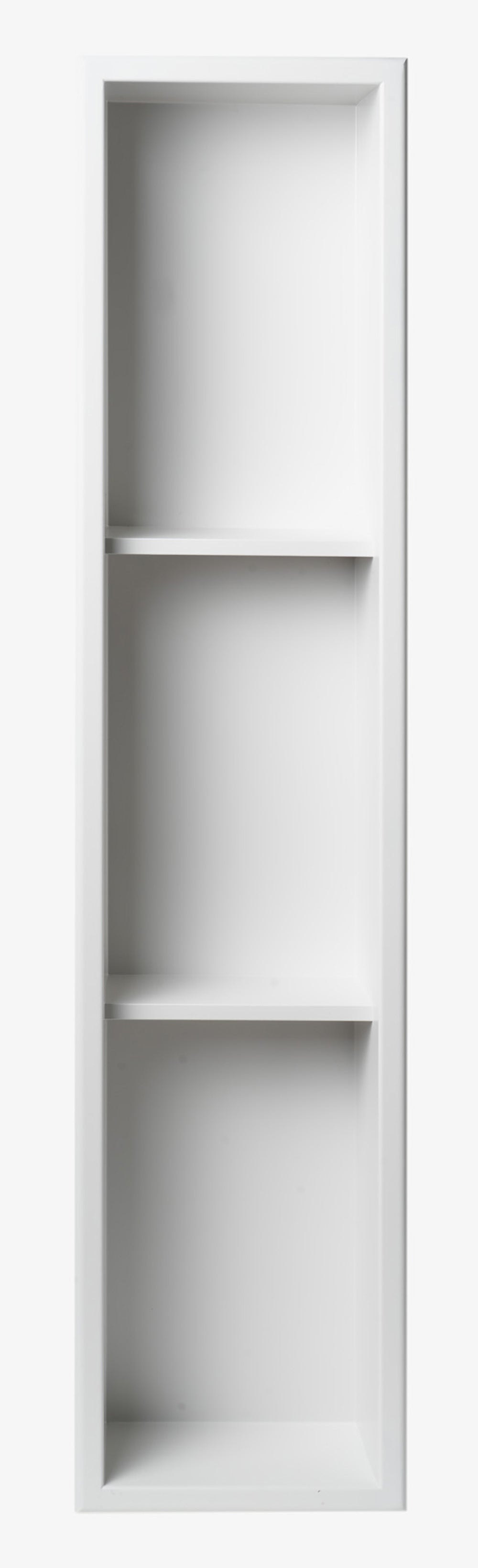 ALFI brand ABNC0836-W 8" x 36" White Matte Stainless Steel Vertical Triple Shelf Bath Shower Niche, 20 Gauge
