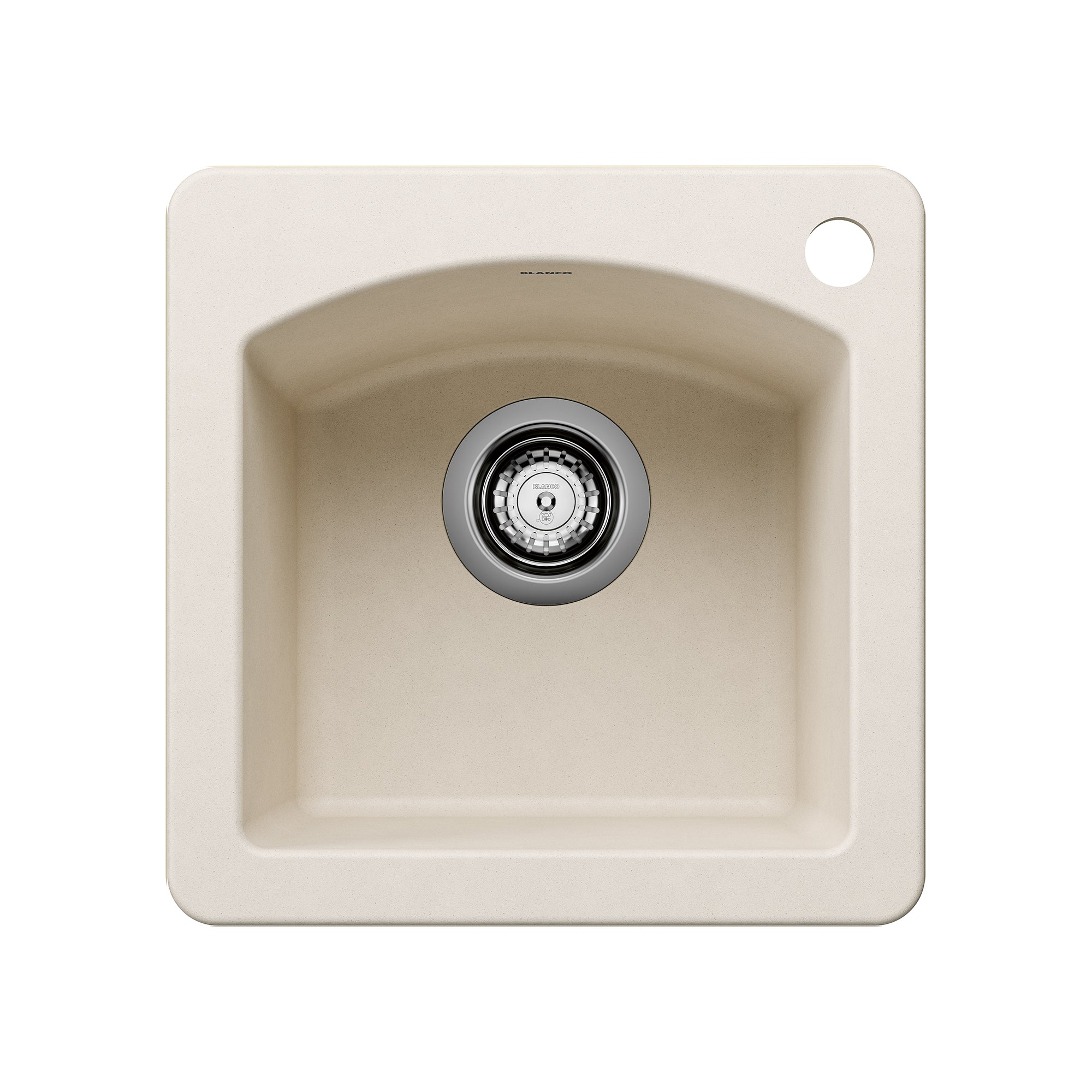 Blanco Diamond 15" Square Silgranit Bar/Prep Sink, Soft White, 1 Faucet Hole, 443070